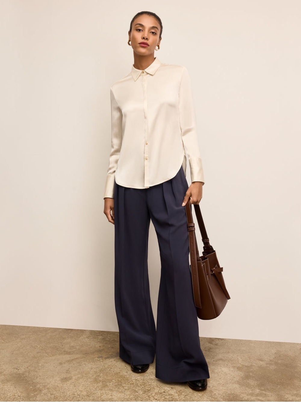 M.M. LAFLEUR WASHABLE SILK CHARMEUSE
Tatum Button-Down Shirt